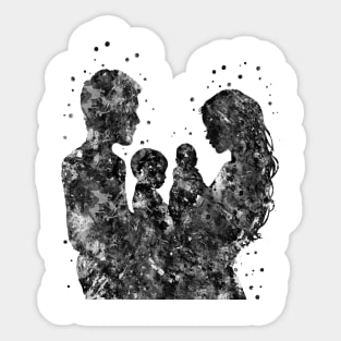 Family, mother father son and daughter Sticker